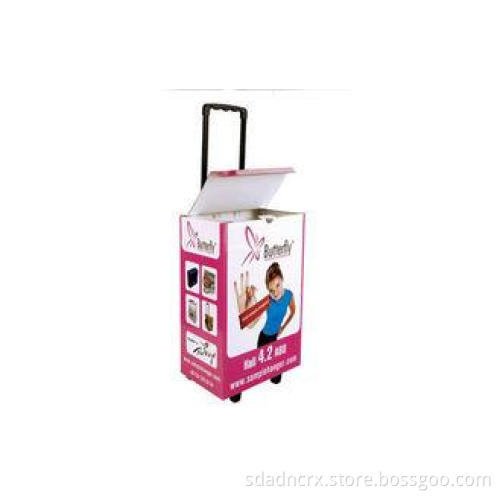 Pop Butterfly Cardboard Trolley Products Display , Exhibiti